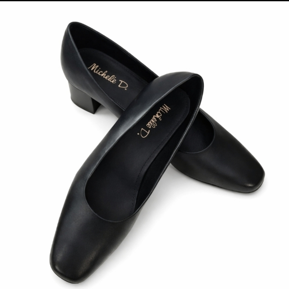Michelle D Low Block Heel GothChic Sz 9